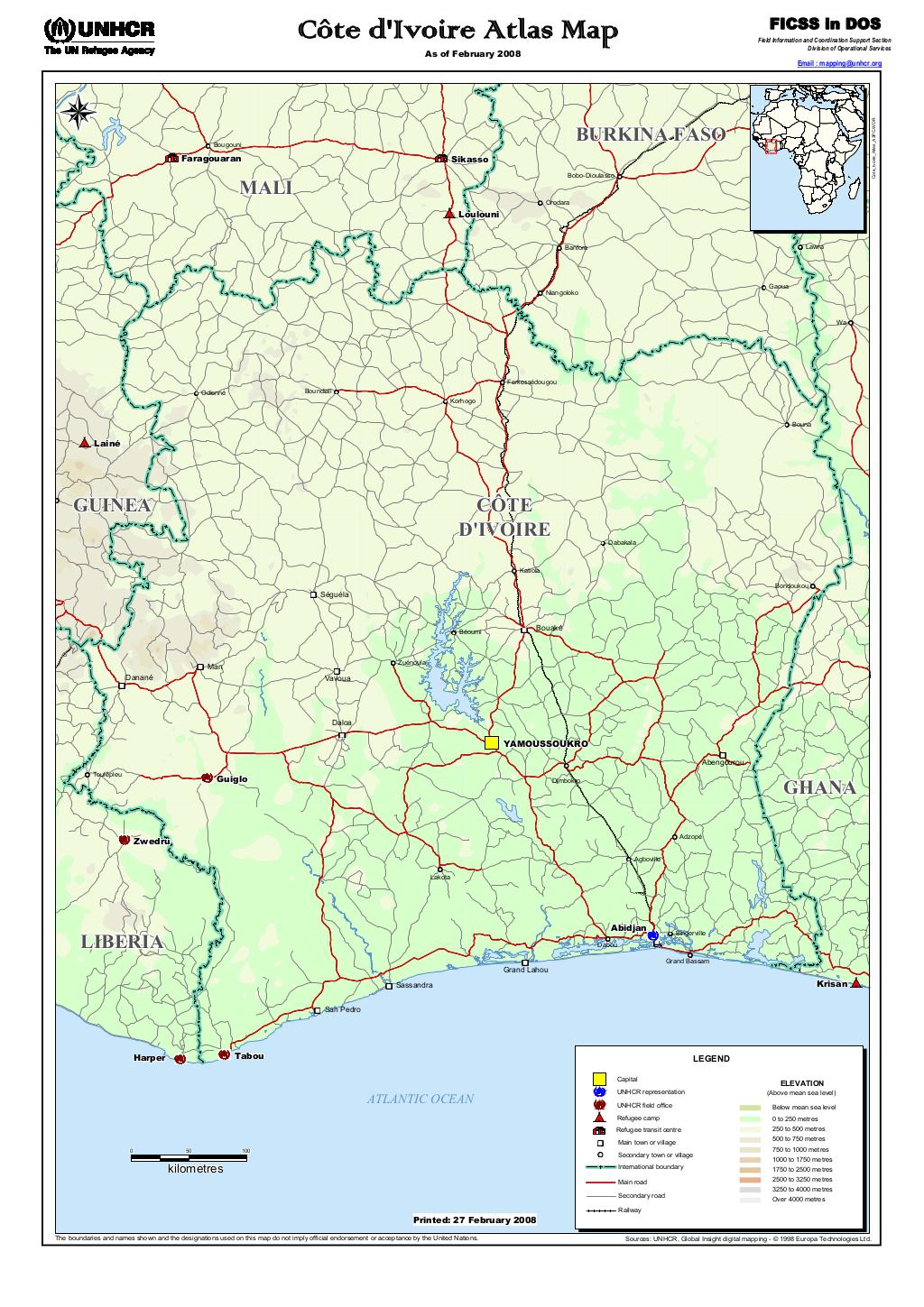 Document - Côte d'Ivoire Atlas Map - February 2008