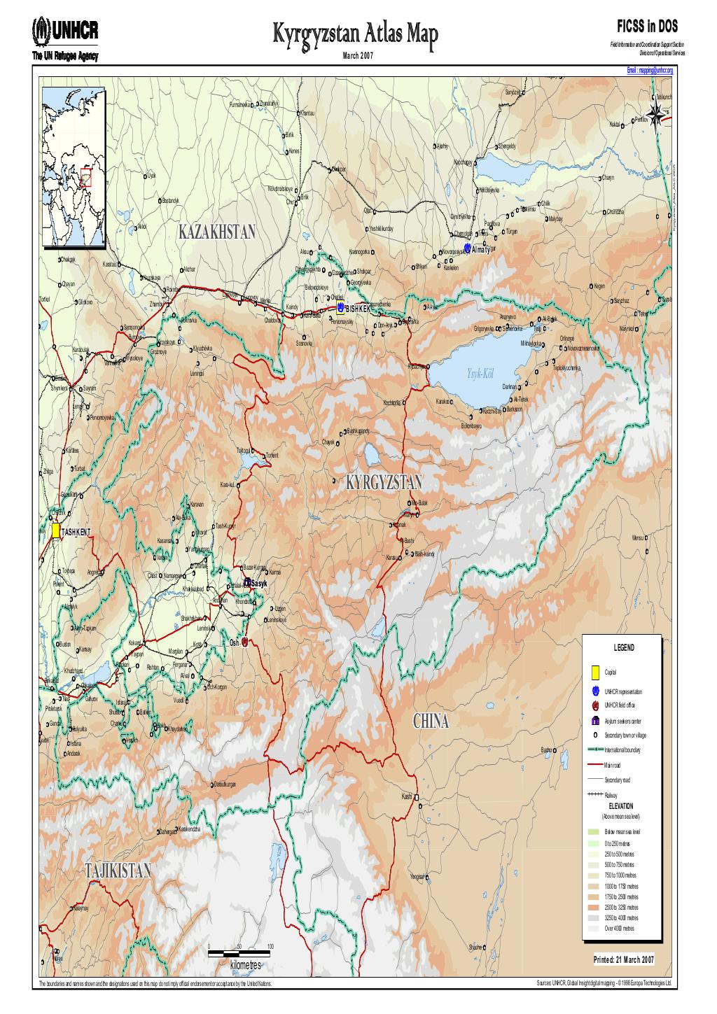 Document - Kyrgyzstan Atlas Map - March 2007