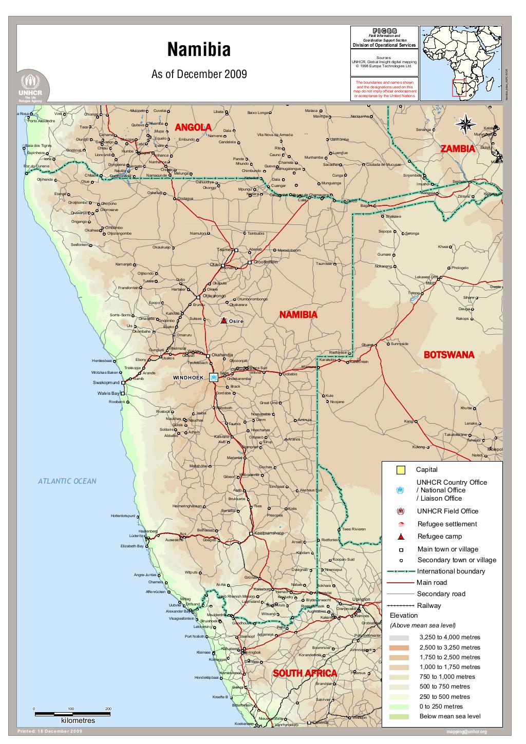 Document Namibia Atlas Map