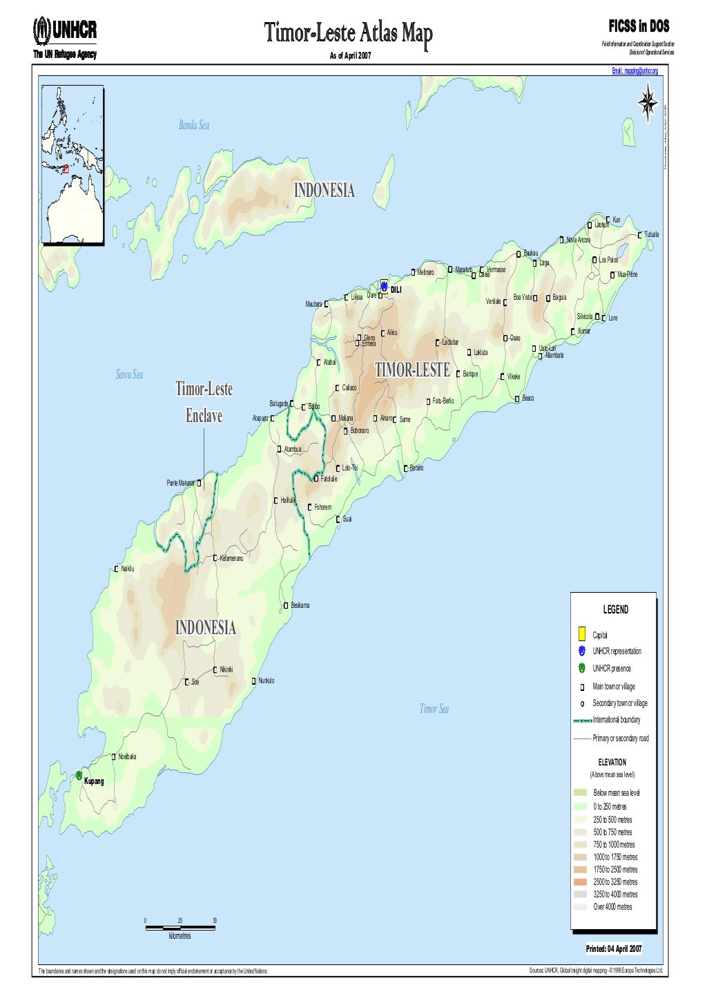 Document Timor Leste Atlas Map April 2007