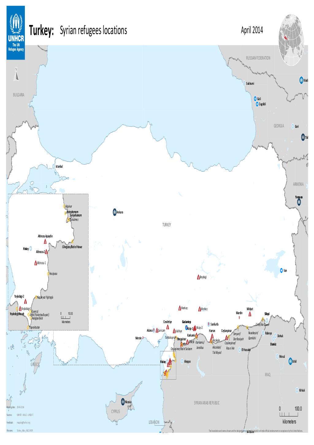 Document Turkey Syrian Refugees Locations April 2014