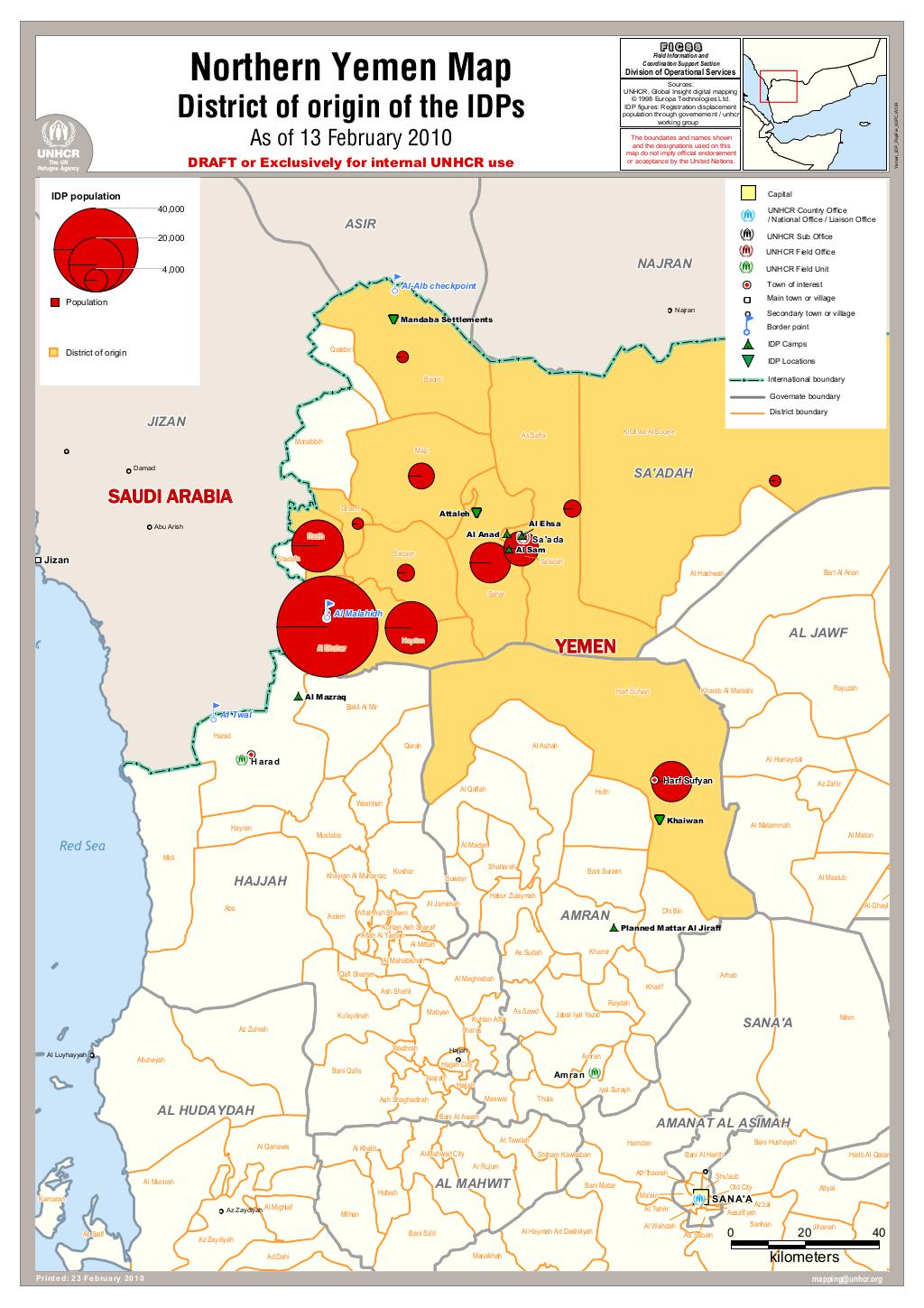 Document - Northern Yemen Map, District of origin of the IDPs - 13 ...