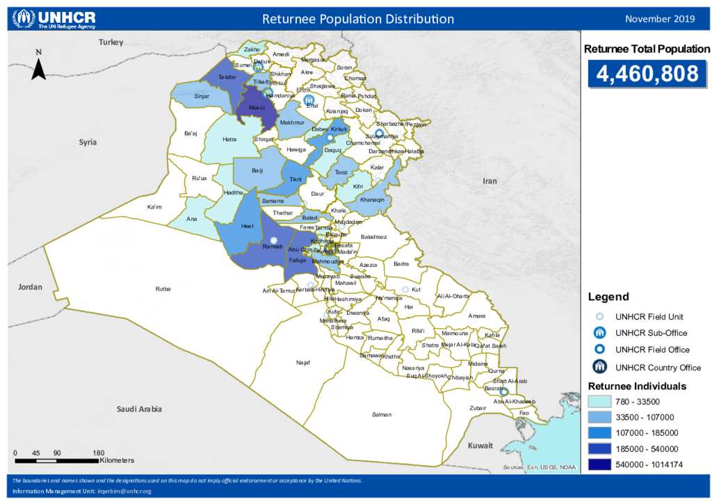 Document IRAQ Returnee Population Heatmap November 2019