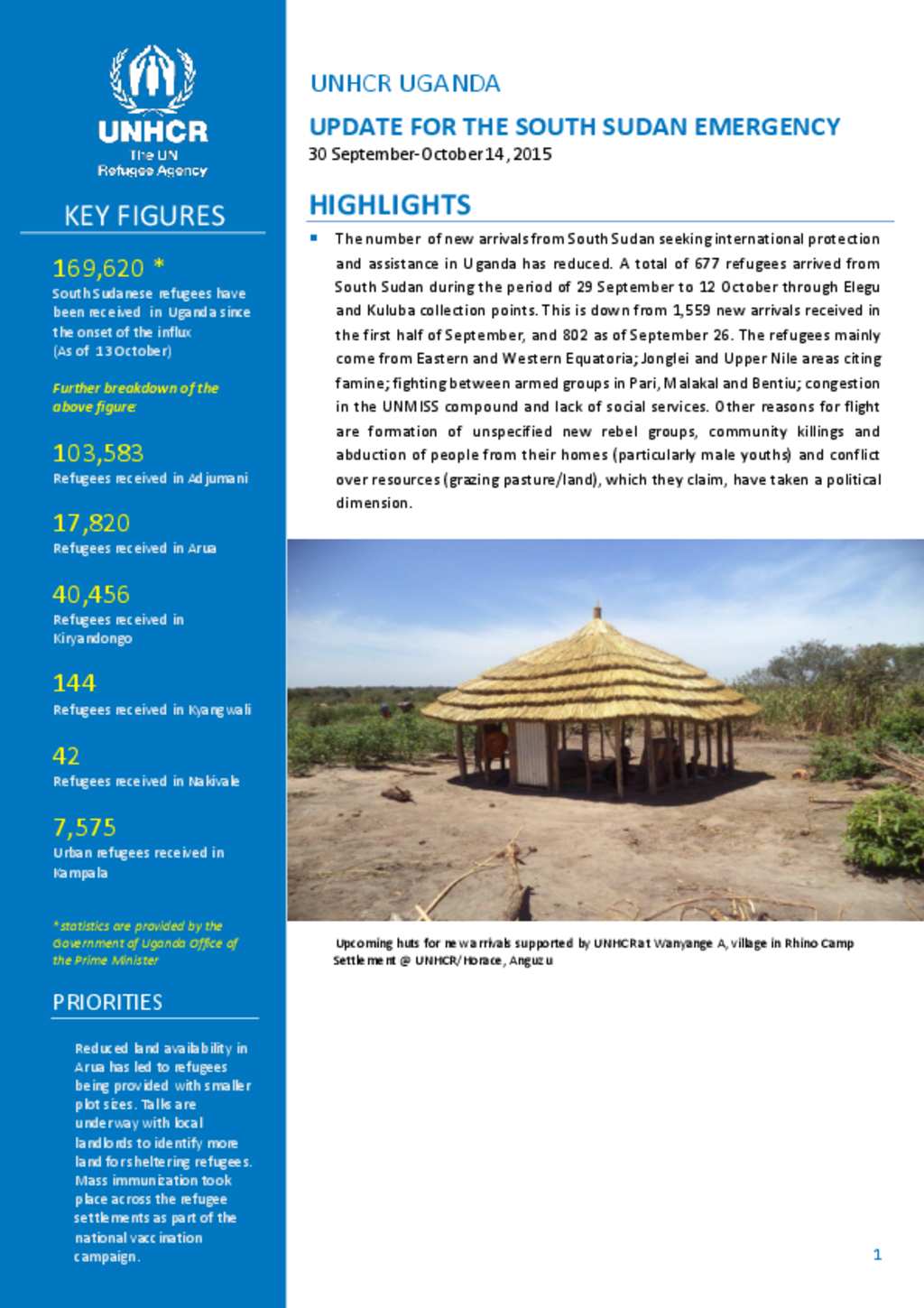 Document - UNHCR Uganda Operational Update For The South Sudanese ...