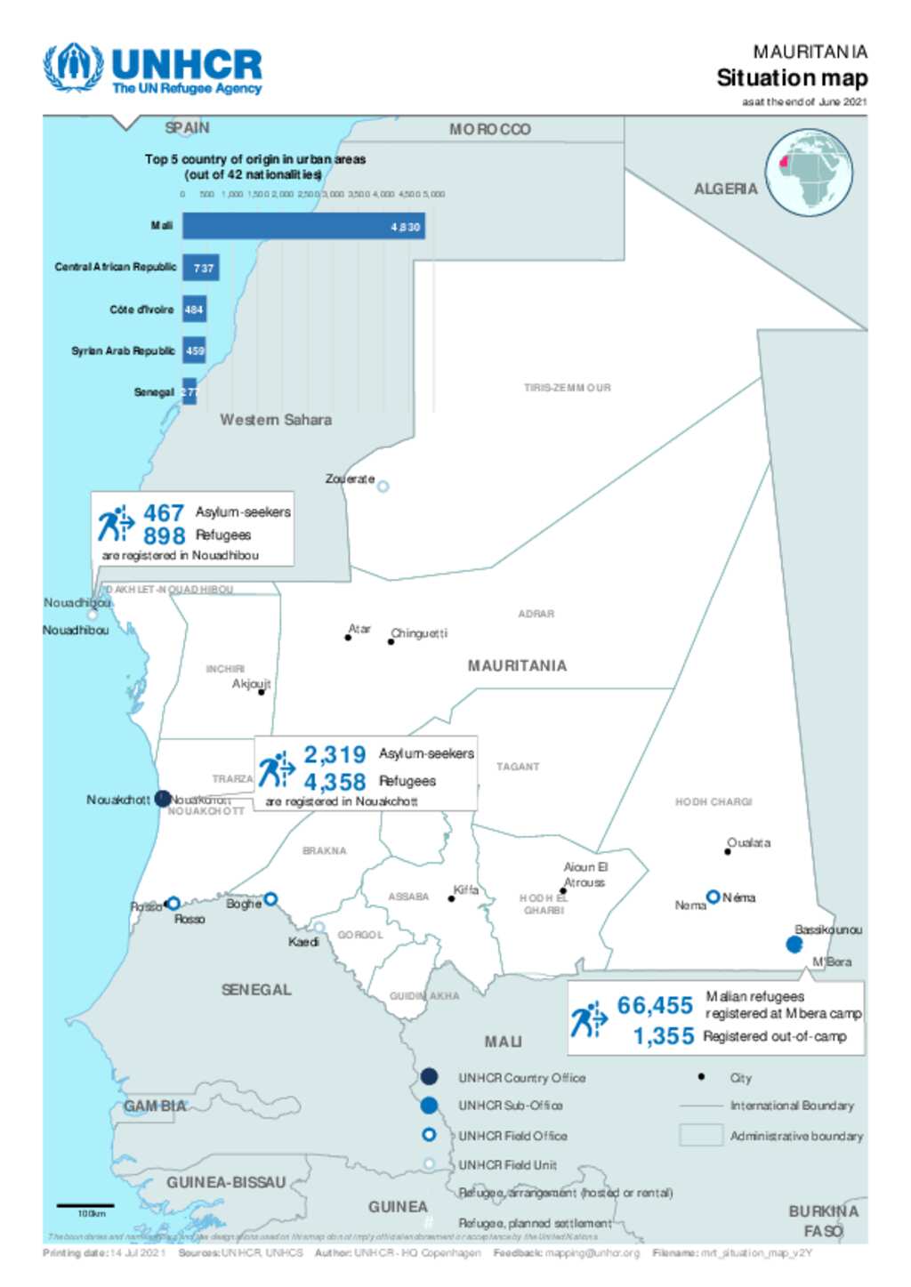 Document - Mauritania - Situation map as at end of June 2021