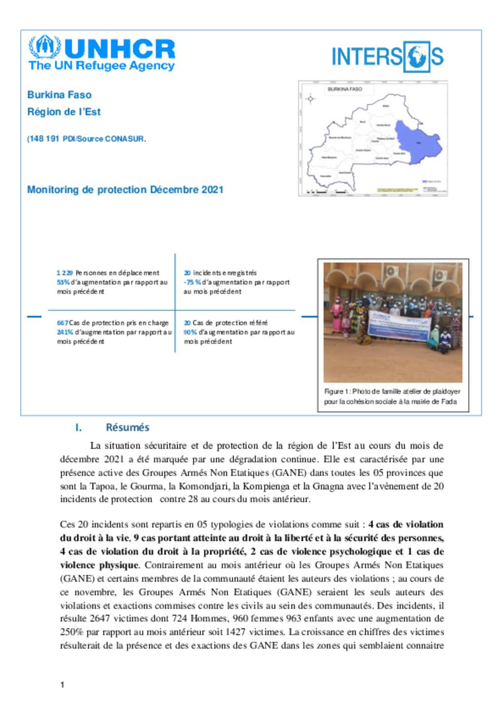 Document - UNHCR Burkina Faso Rapport Mensuel De Monitoring De ...