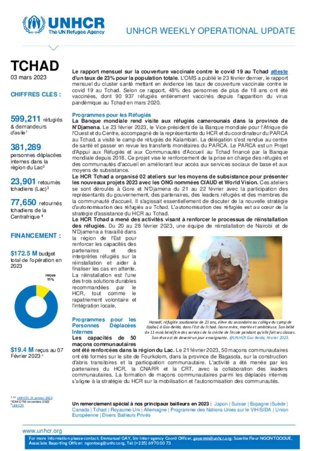 Document - Tchad Rapport Operationnel Hebdomadaire Externe 03 Mars.