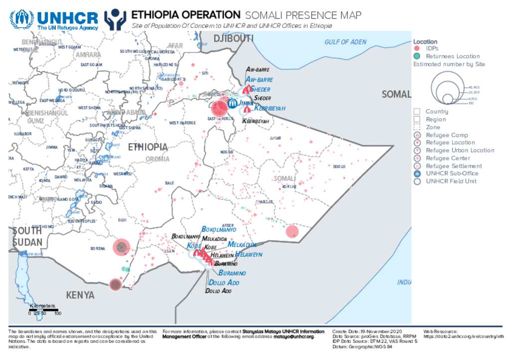 Ethiopia Somali Region Map Document - Unhcr Ethiopia Somali Region Presence Map.