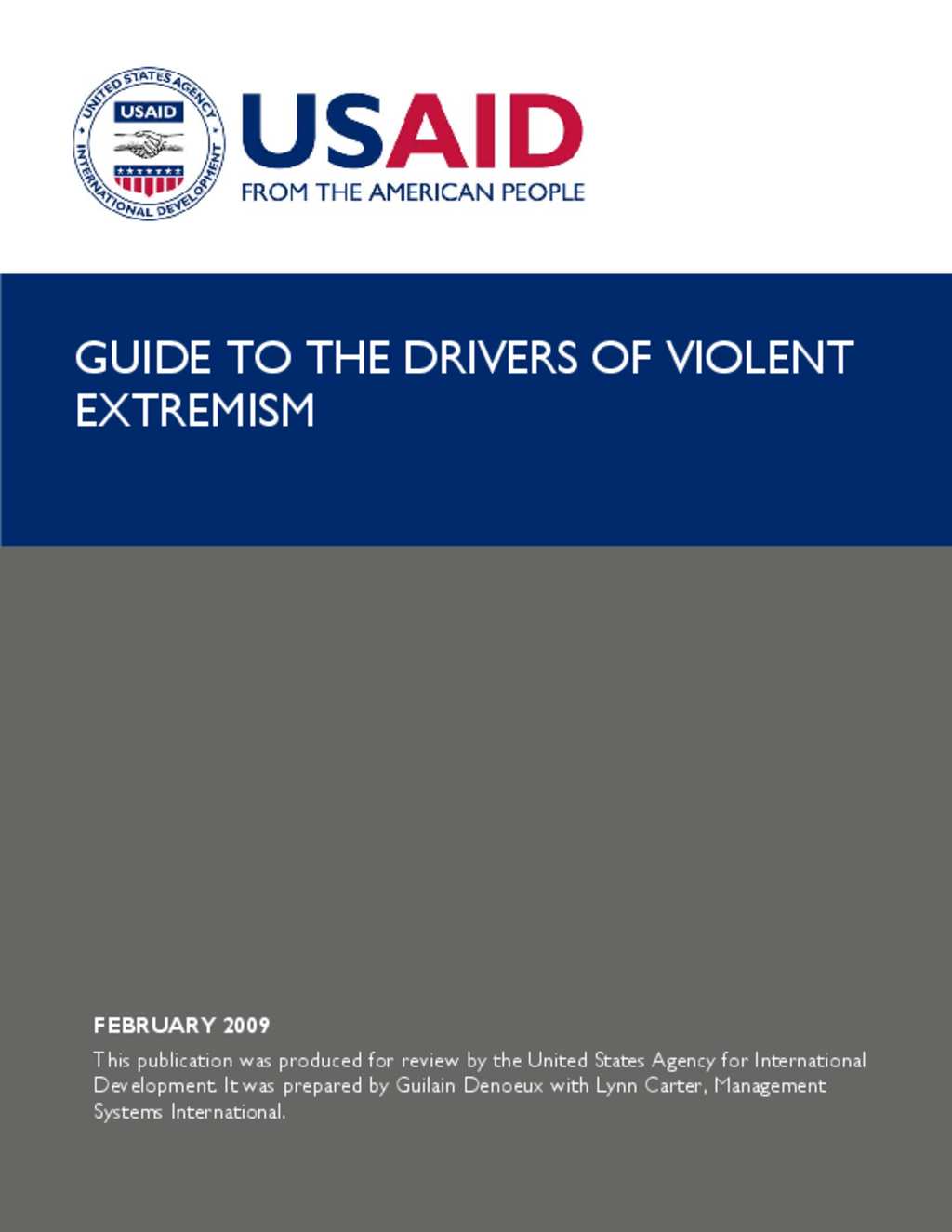 Document - USAID - Guide To Drivers Of Violent Extremism