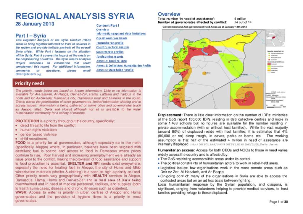 Document - SNAP - Jan Regional Analysis Of The Syria Conflict