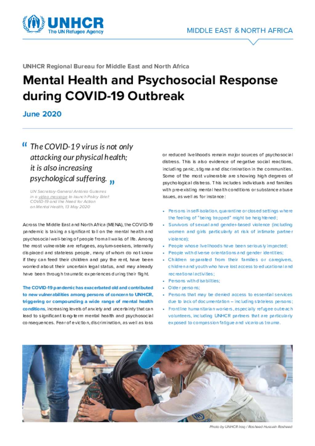 Document - UNHCR MENA report - Mental Health and Psychosocial Response ...