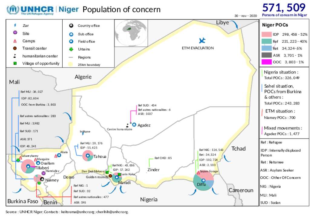 Document - UNHCR Niger - Map Population of Concern - December 2020