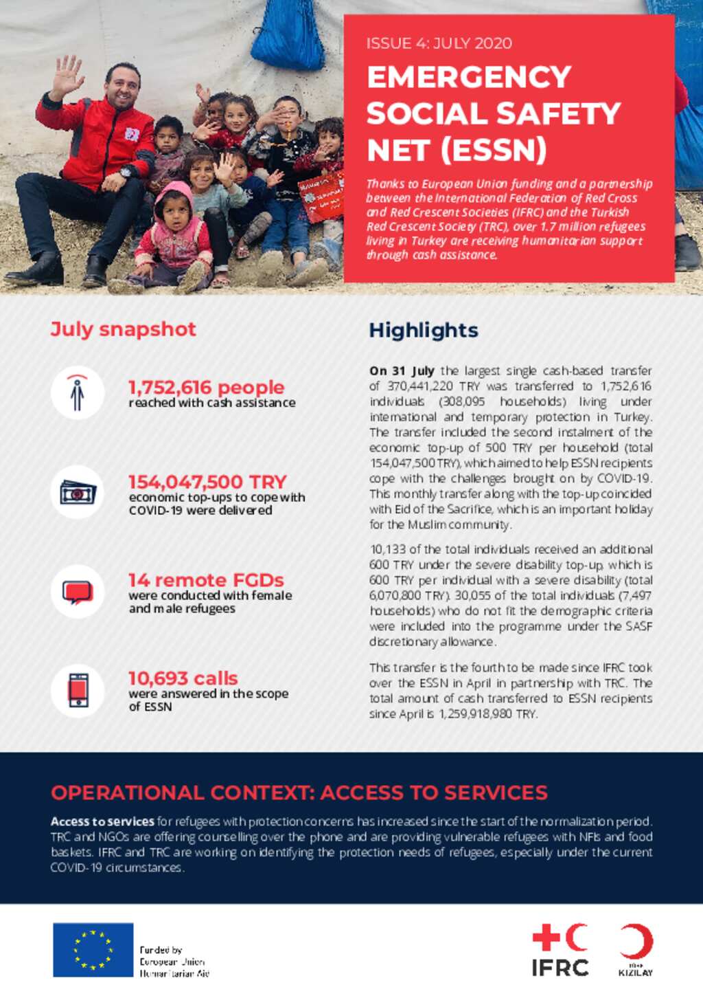 Document Turkey IFRC/TRC ESSN Monthly Report July 2020