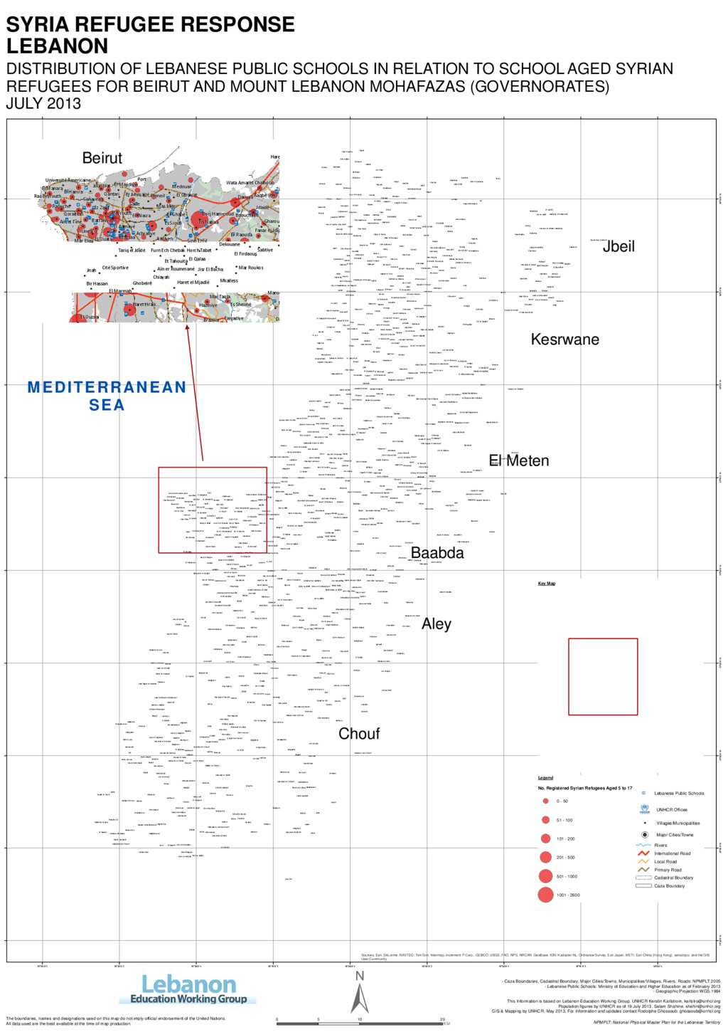 Document UNHCR Lebanon Education Map July 2013 A0, Lebanese Public