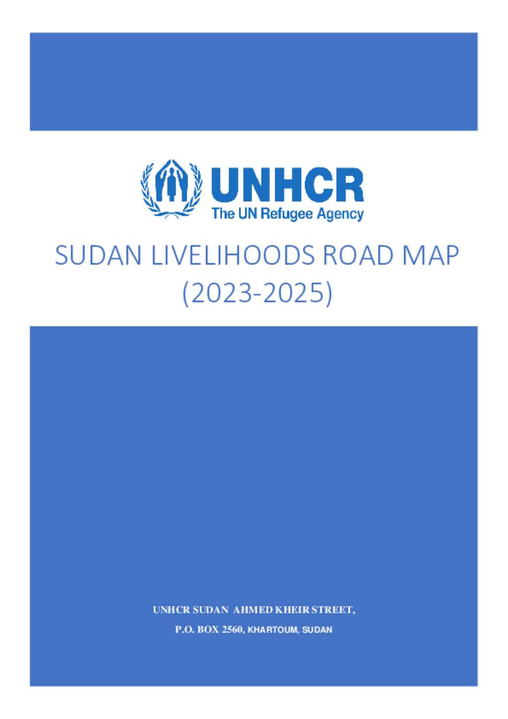 Document UNHCR SUDAN Livelihoods Roadmap 2023 2025