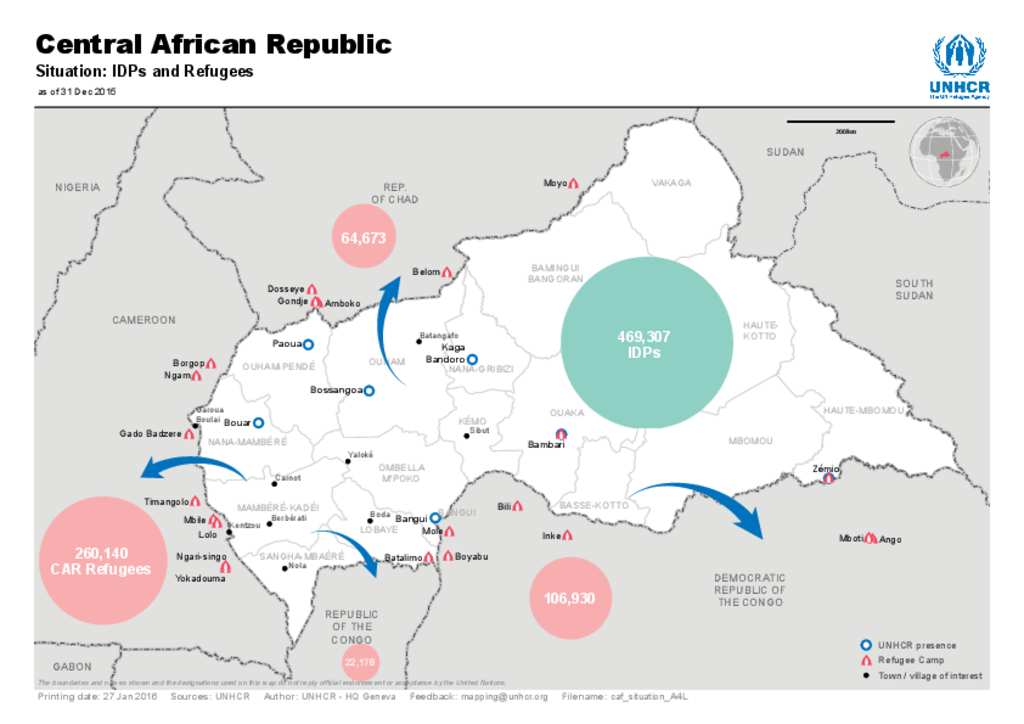 Document CAR Situation Refugees and IDPs (31 Dec 2015)