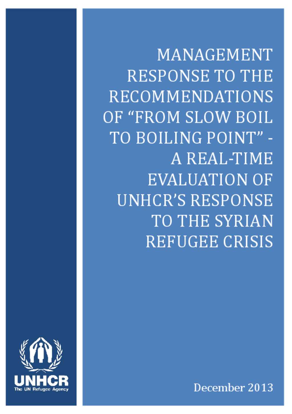 Document - Management Response To The Real-Time Evaluation Of UNHCR's ...