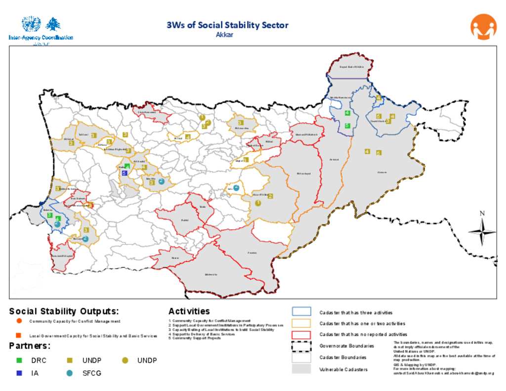 Document Lebanon Akkar Social Stability 3Ws map