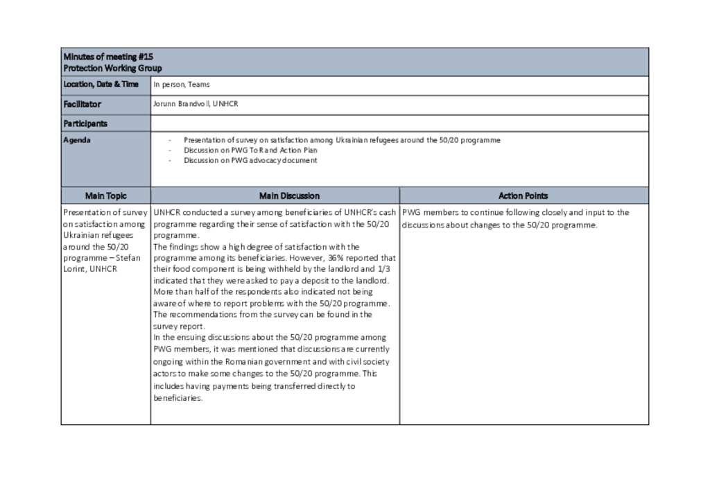 Document Romania Protection WG MoM 2023 01 31