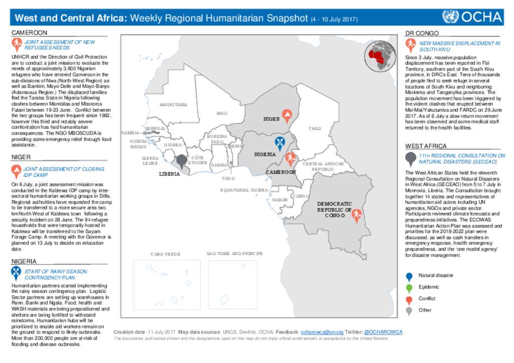 Document - West And Central Africa: Weekly Regional Humanitarian ...