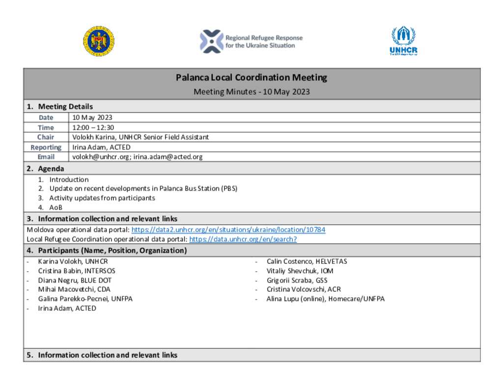 Document Ukraine Situation Moldova Palanca Local Refugee 