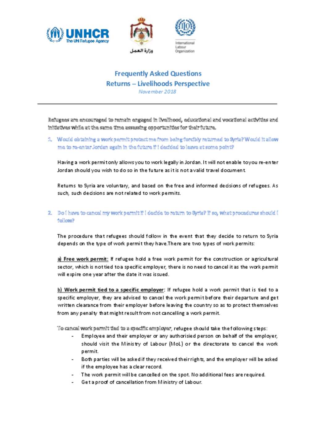 Document unhcr frequently asked questions refugee returns