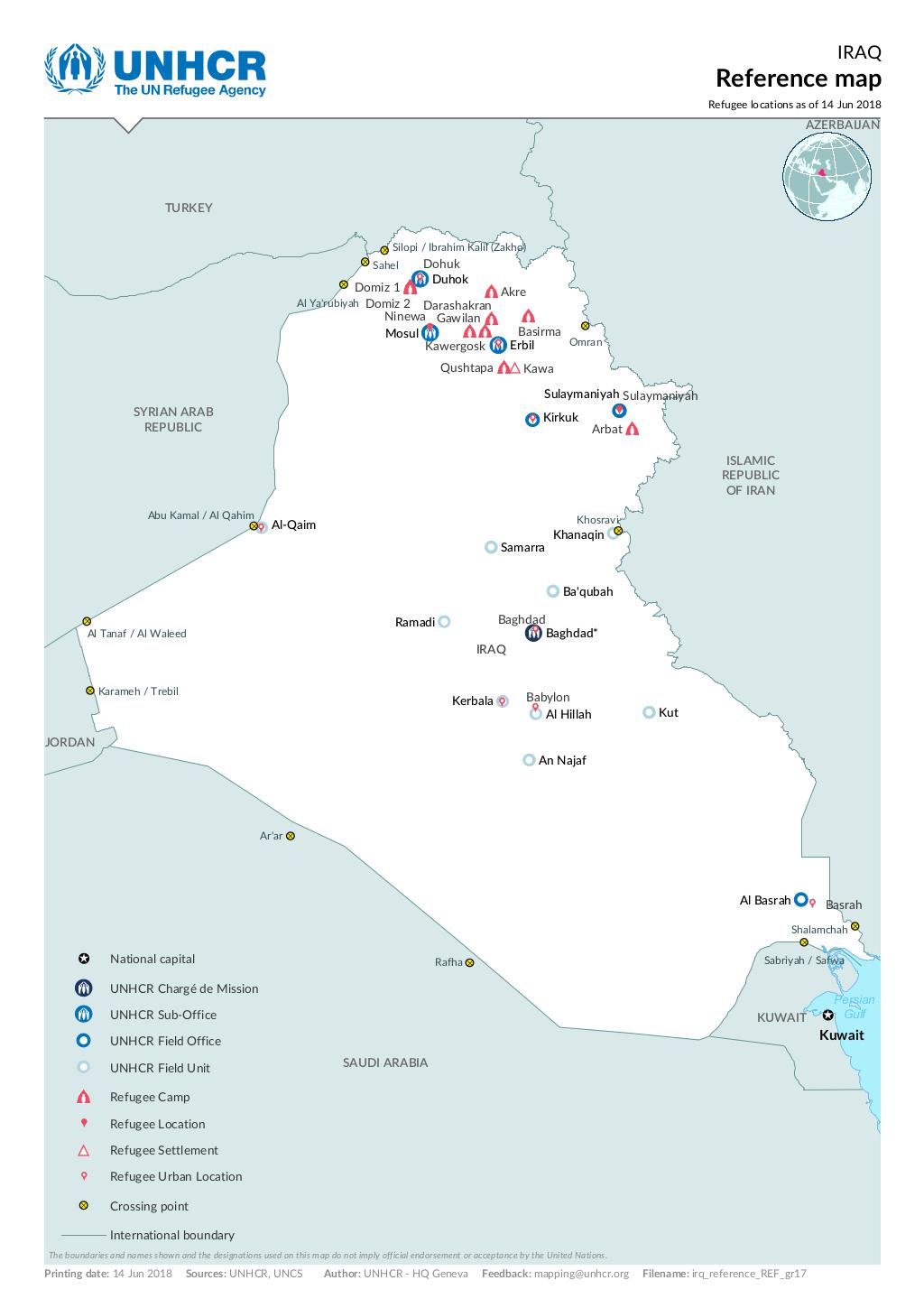 Document - Iraq - Reference Map - 14 June 2018