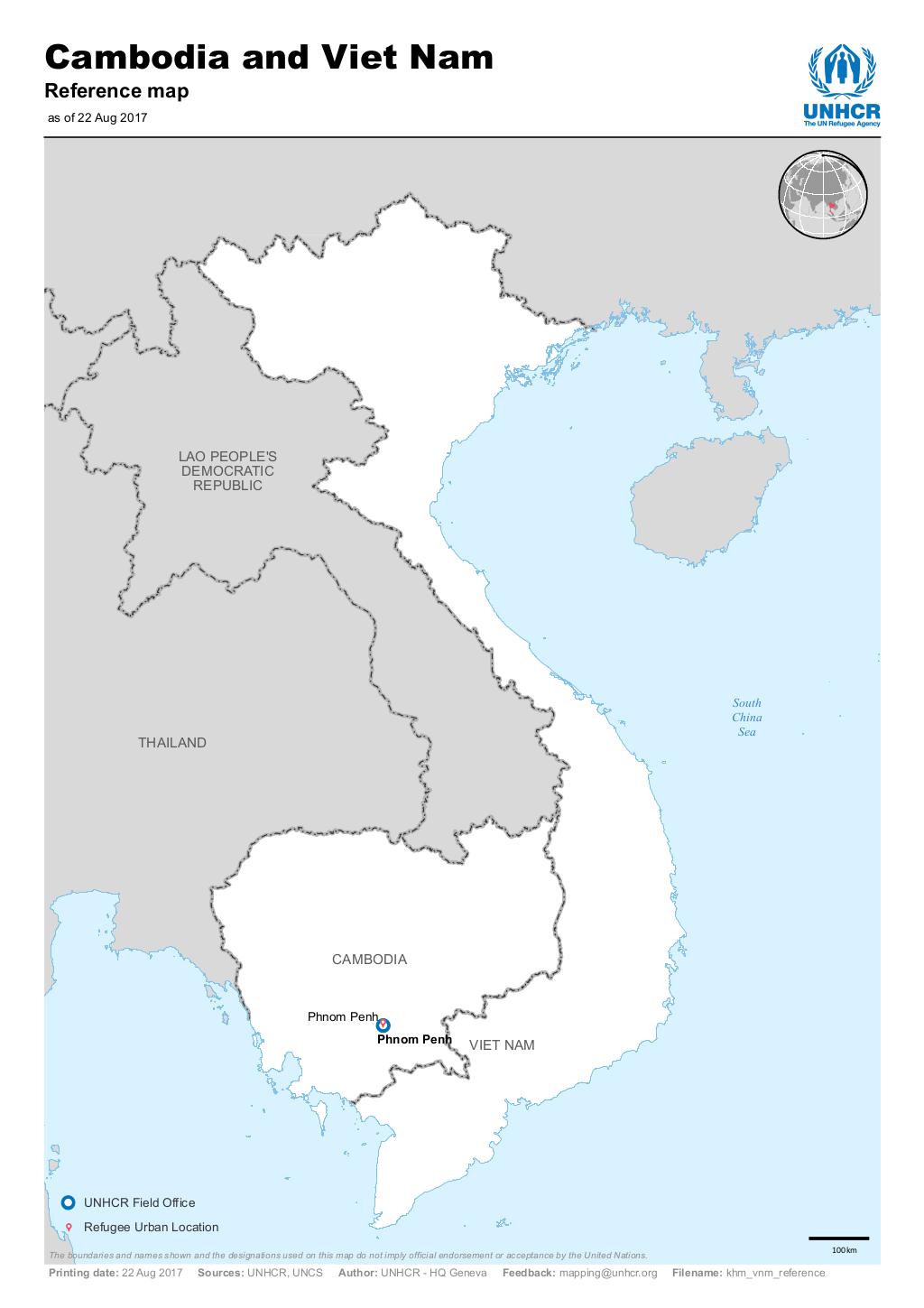 Document Cambodia and Viet Nam Reference map 22 August 2017