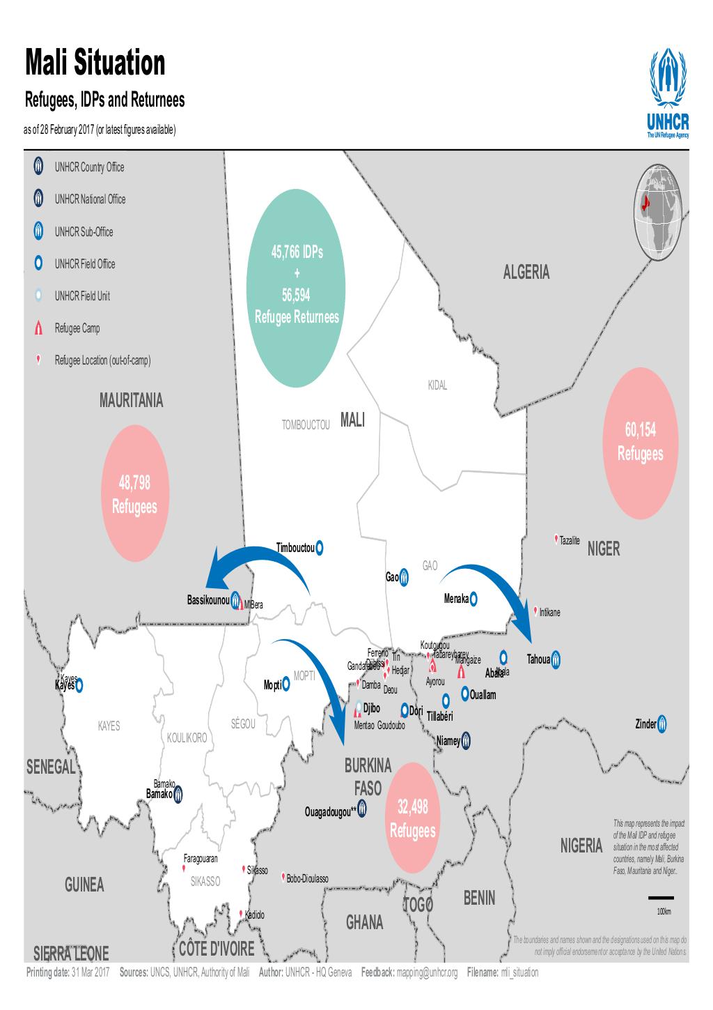 Document - Mali Situation - Refugees, IDPs and Returnees - as of 28 ...