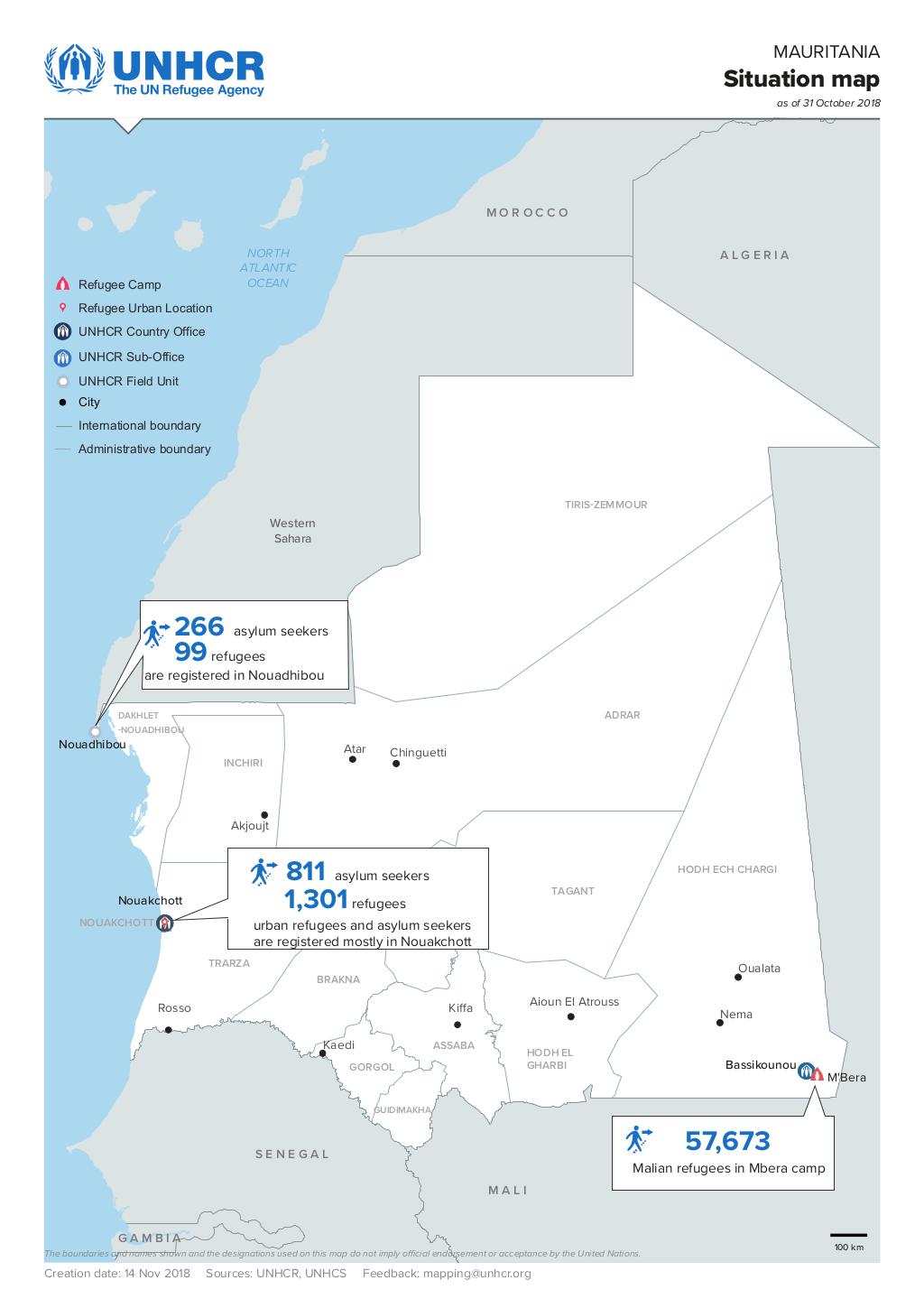 Document - Mauritania - Situation map- as of 31 October 2018