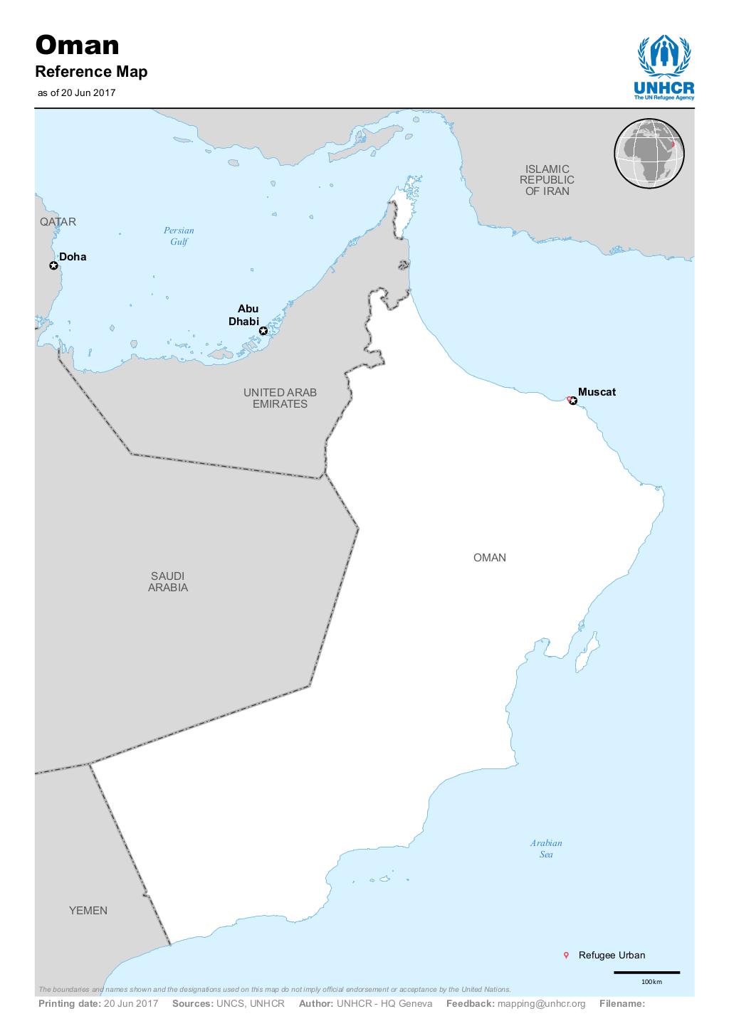 Document Oman Reference Map June