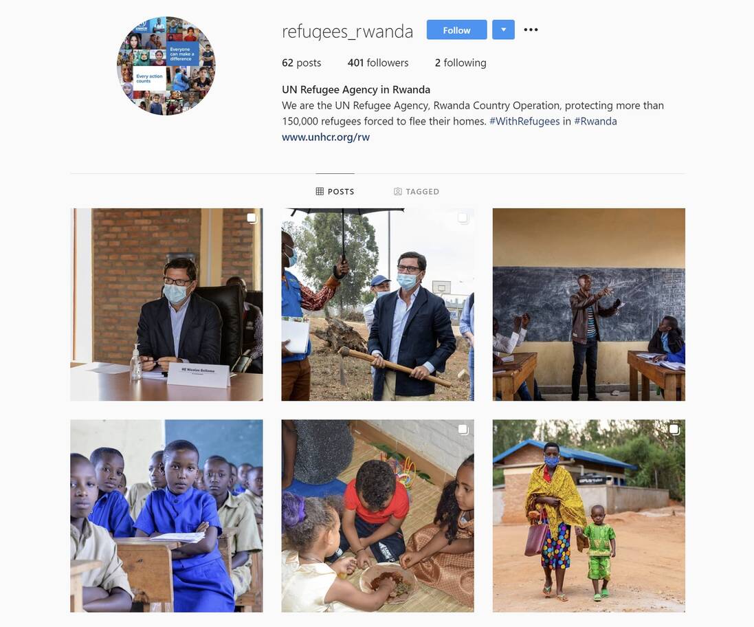 Instagram UNHCR Rwanda